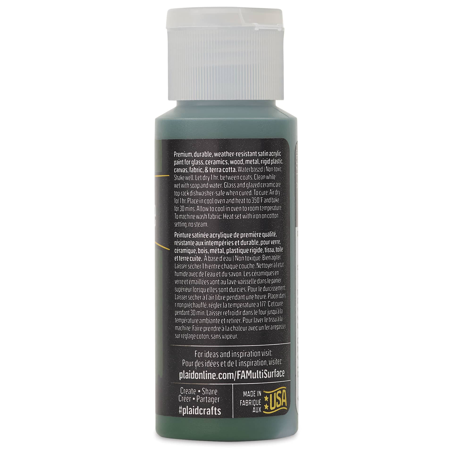 FolkArt Multi-Surface Acrylic Paint - Thicket, 59 ml bottle back