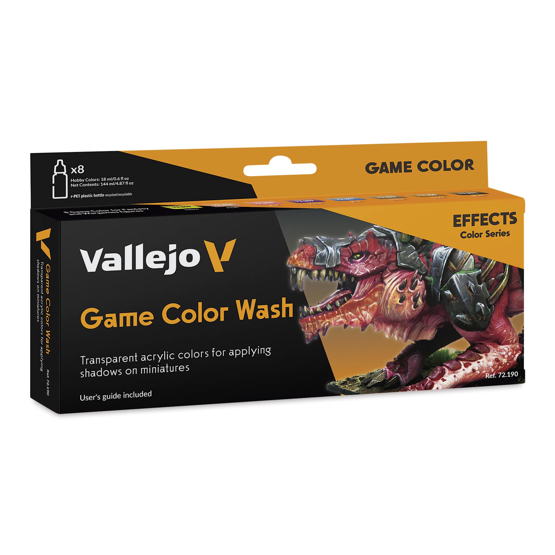 Vallejo Game Color Fluid Acrylic Washes - Set of 8, Assorted, 18 ml
