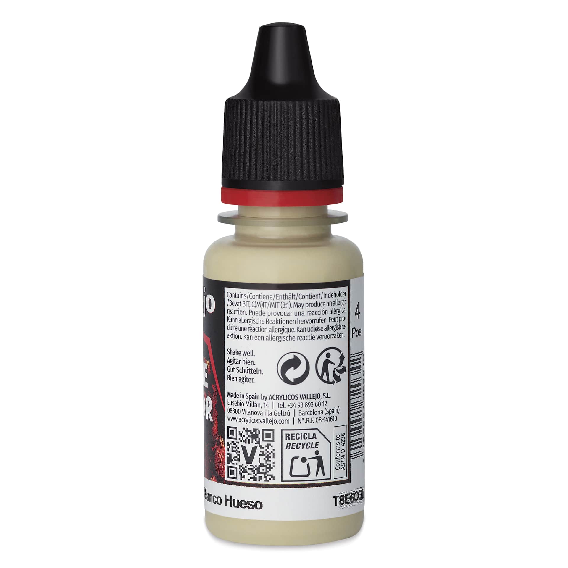 Vallejo Game Color Acrylic Paint - Bone White, 18 ml - back