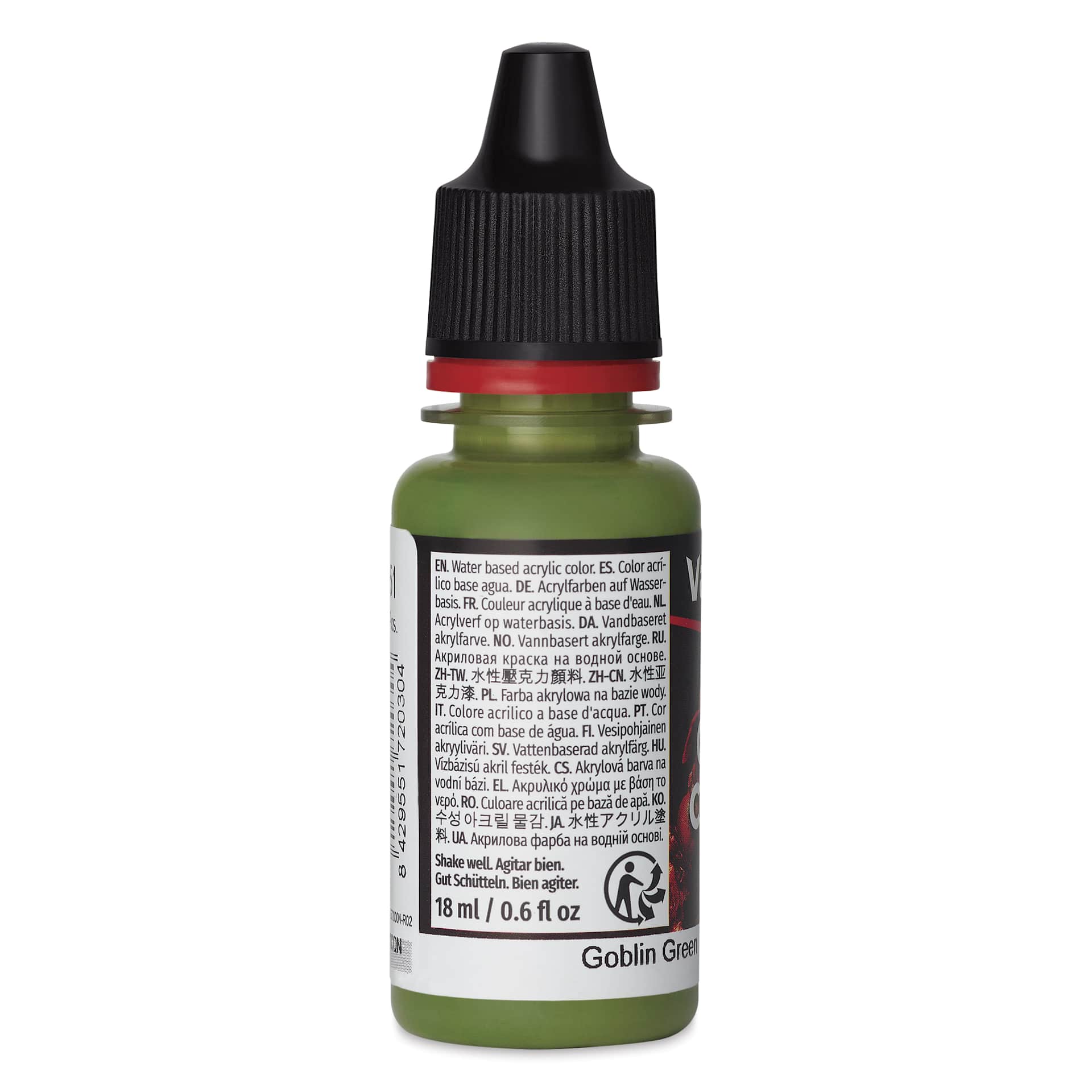 Vallejo Game Color Acrylic Paint - Goblin Green, 18 ml - side