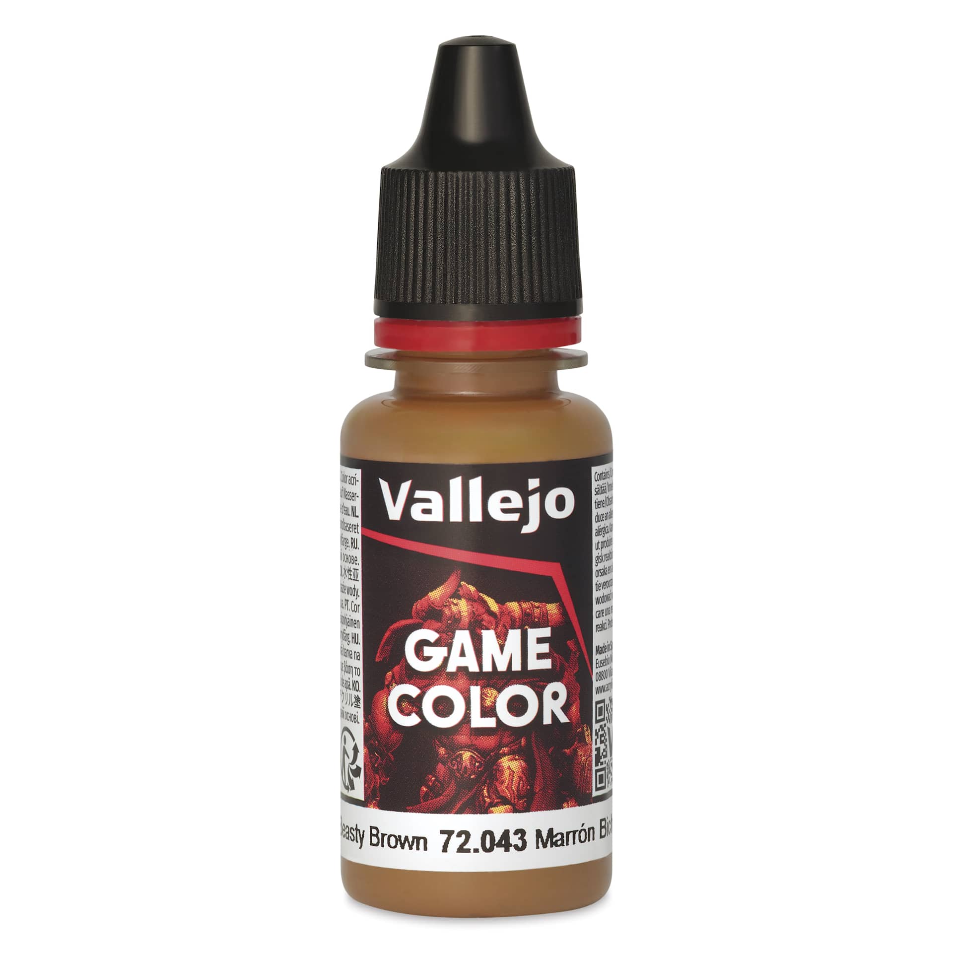 Vallejo Game Color Acrylic Paint - Beasty Brown, 18 ml - front