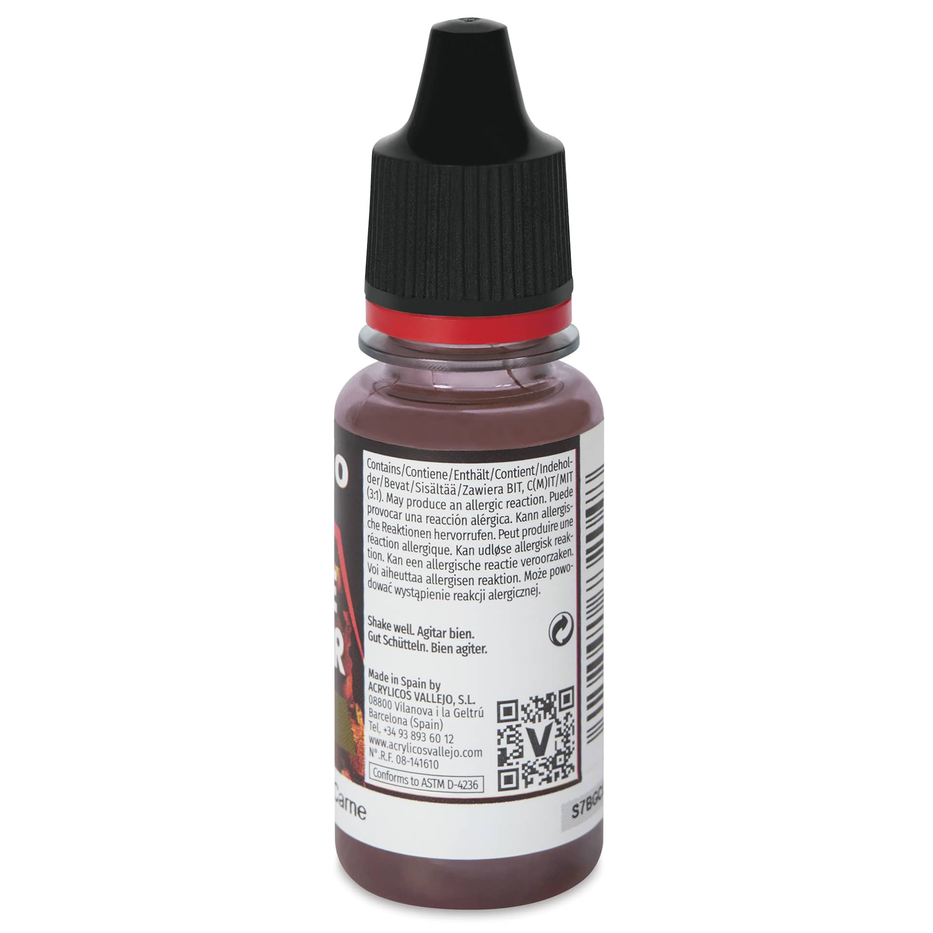 Vallejo Game Color Fluid Acrylic Wash - Flesh, 18 ml - side of bottle