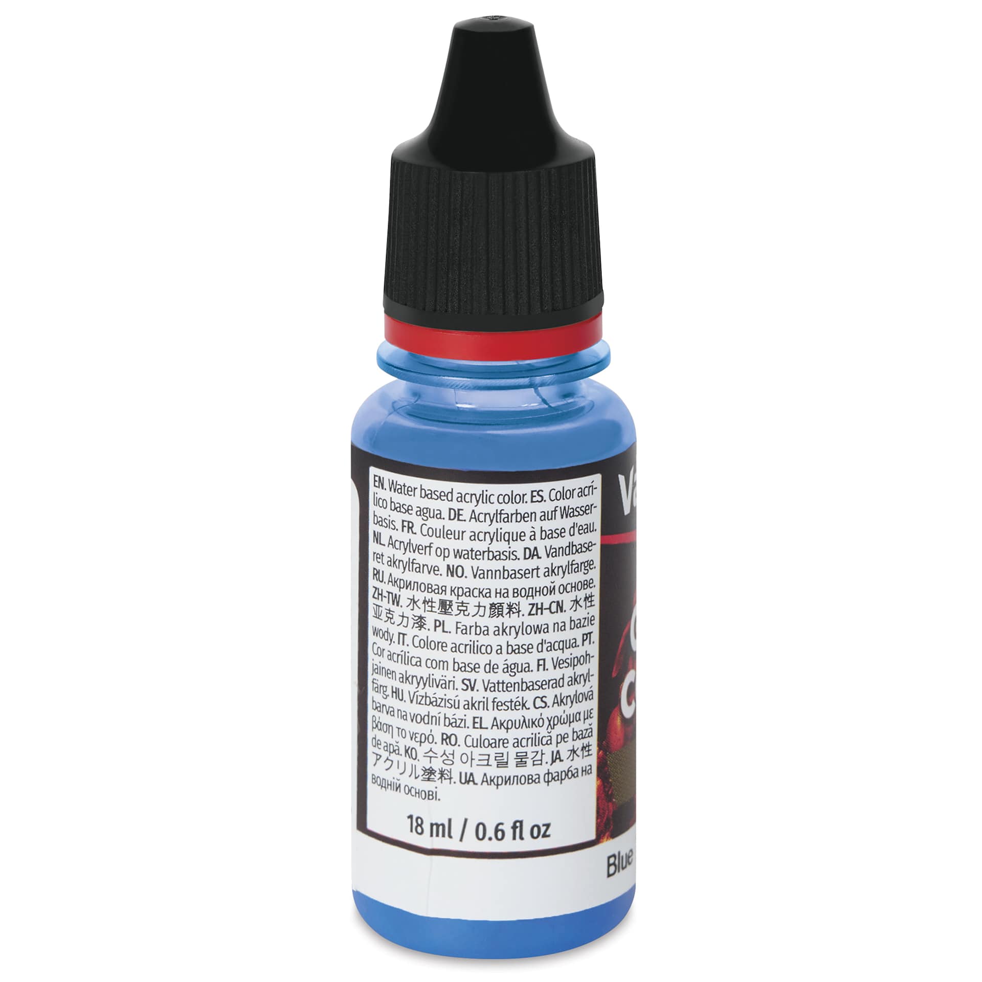 Vallejo Game Color Fluid Acrylic Wash - Blue, 18 ml - back of bottle