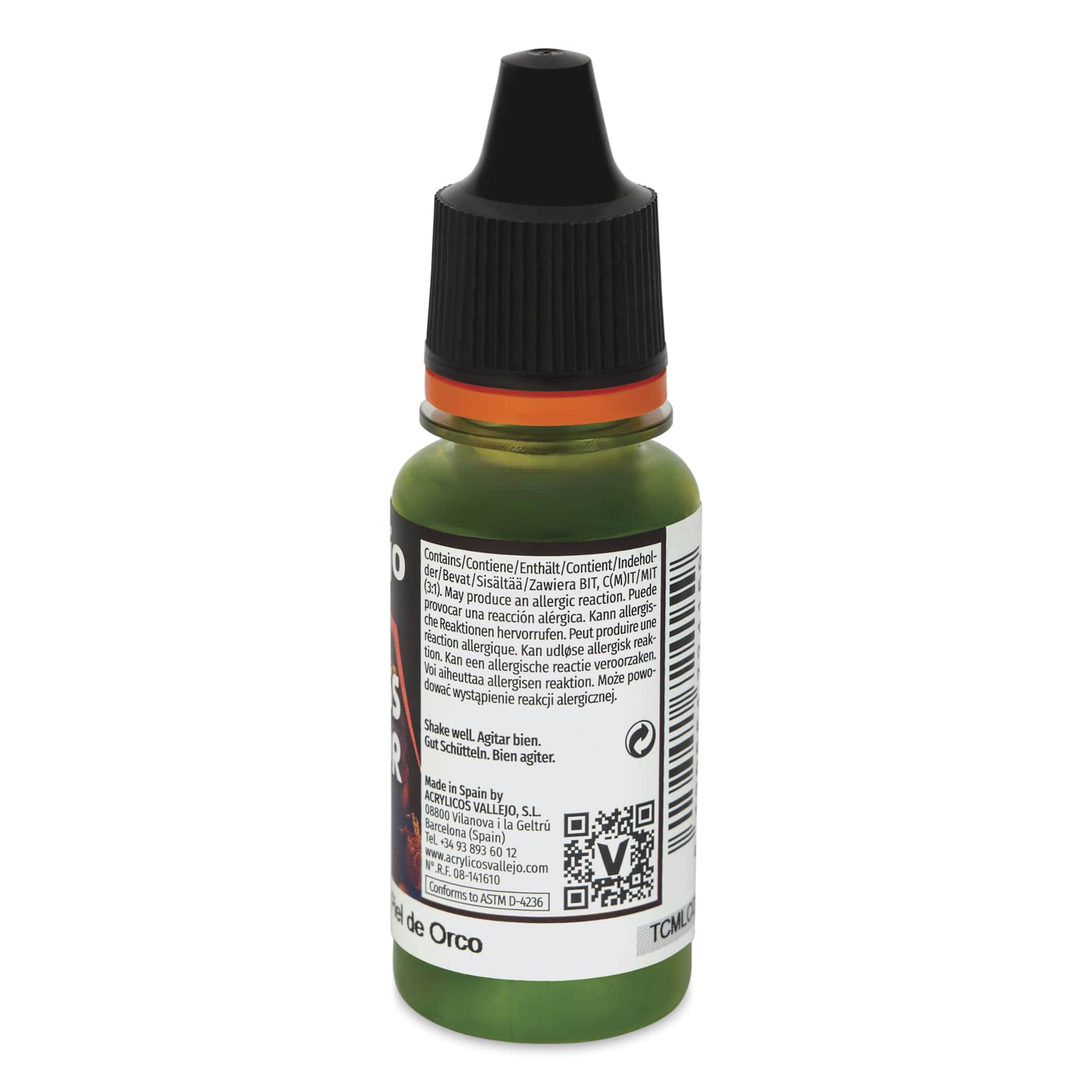 Vallejo Xpress Color Acrylic Paint - Orc Skin, 18 ml - side of bottle