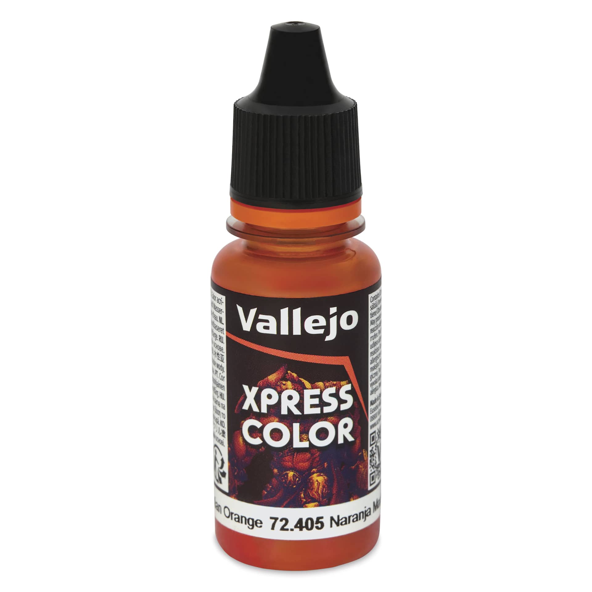 Vallejo Xpress Color Acrylic Paint - Martian Orange, 18 ml - front of bottle