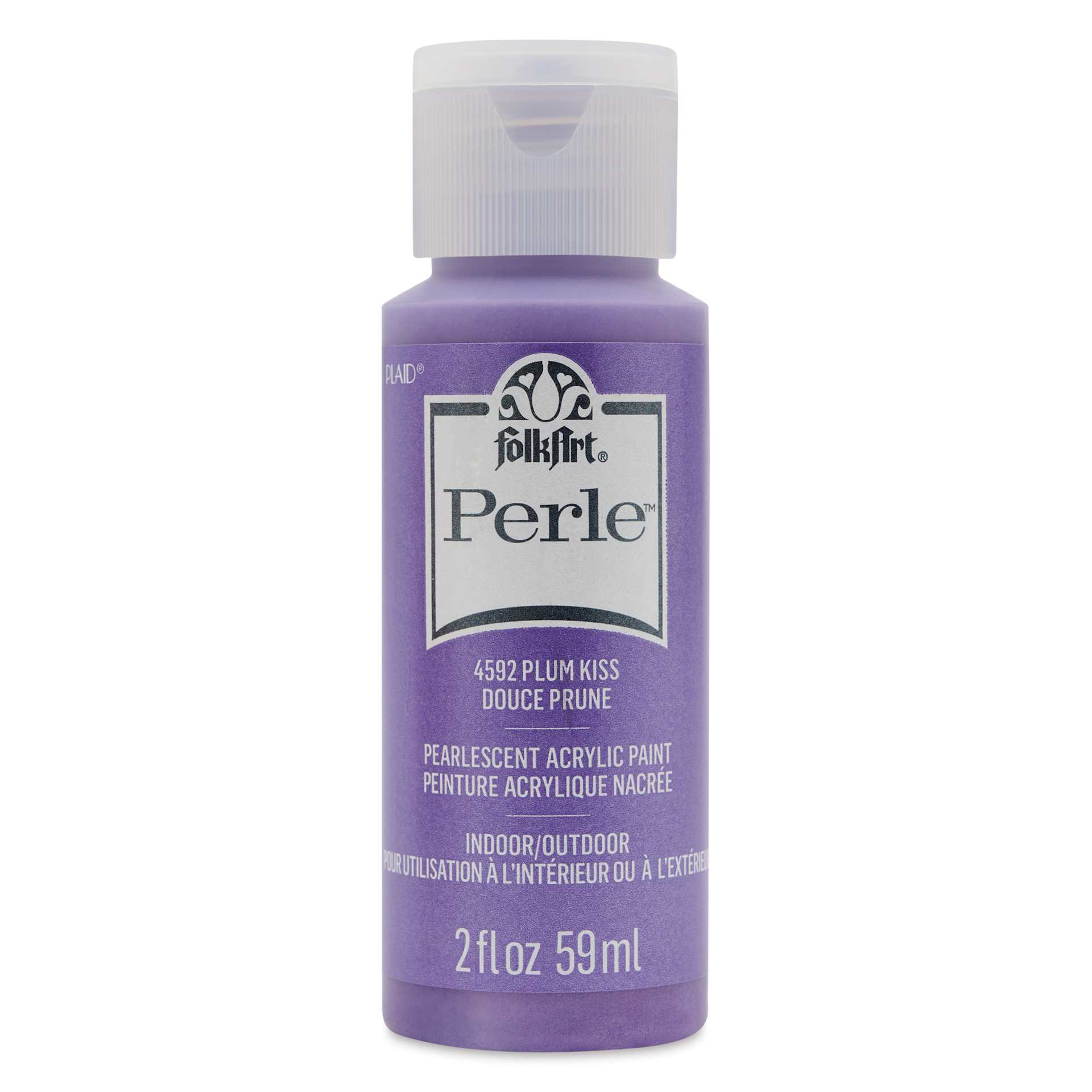 FolkArt Perle Acrylic Paint - Plum Kiss, 2 oz bottle
