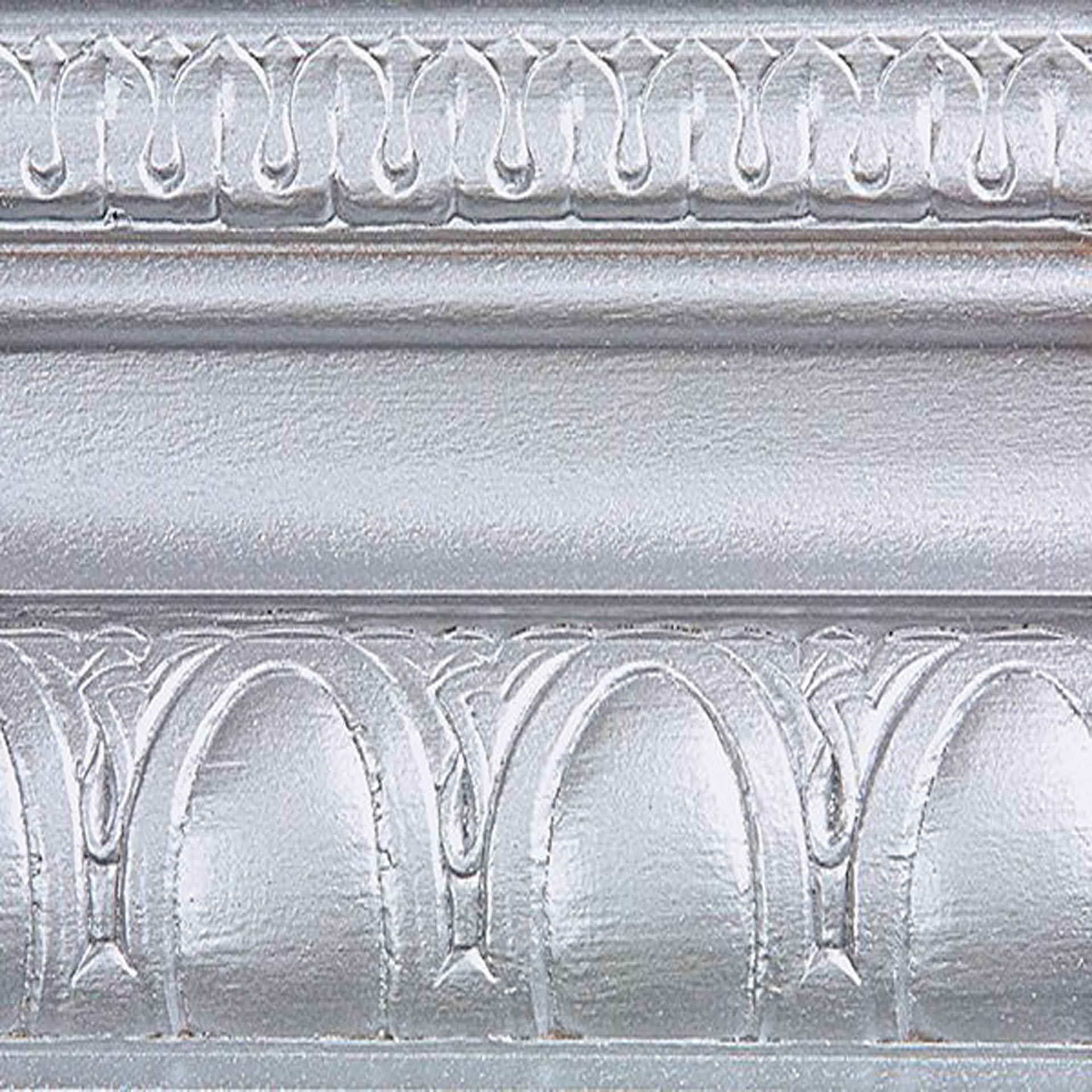 Modern Masters Metallic Paint - Platinum painted on a piece of trim