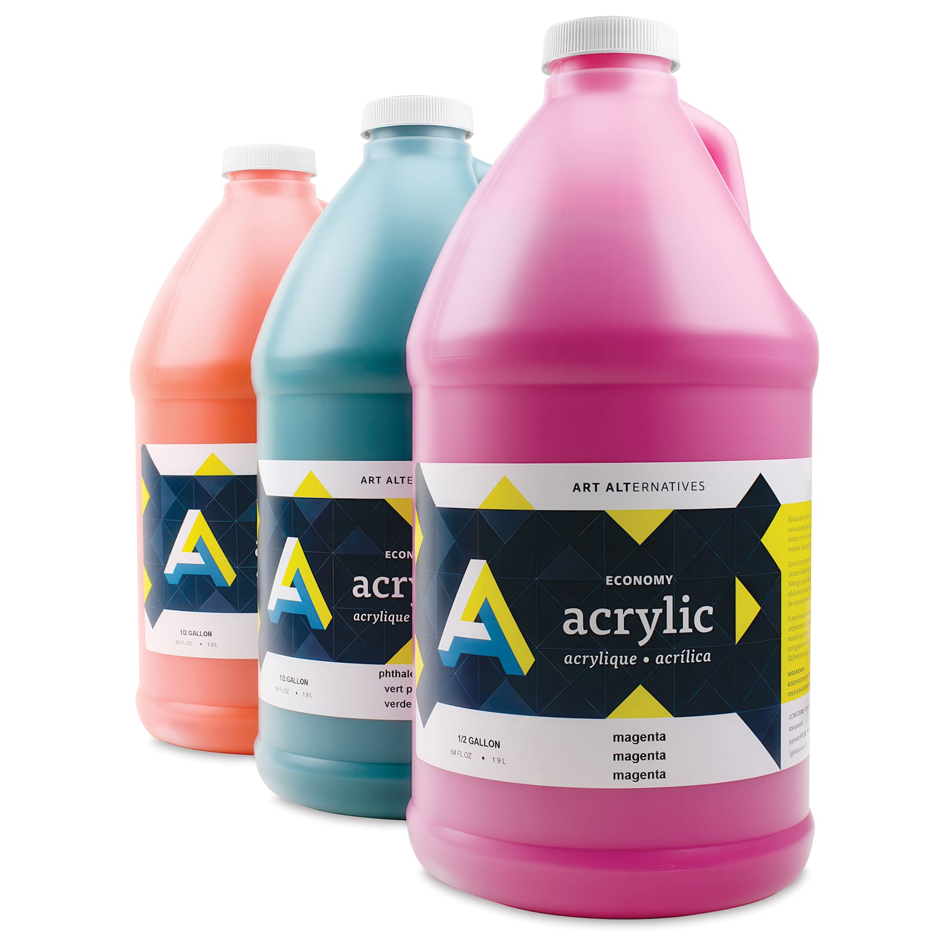 Art Alternatives Economy Acrylic Paints shown in the 475 ml size.