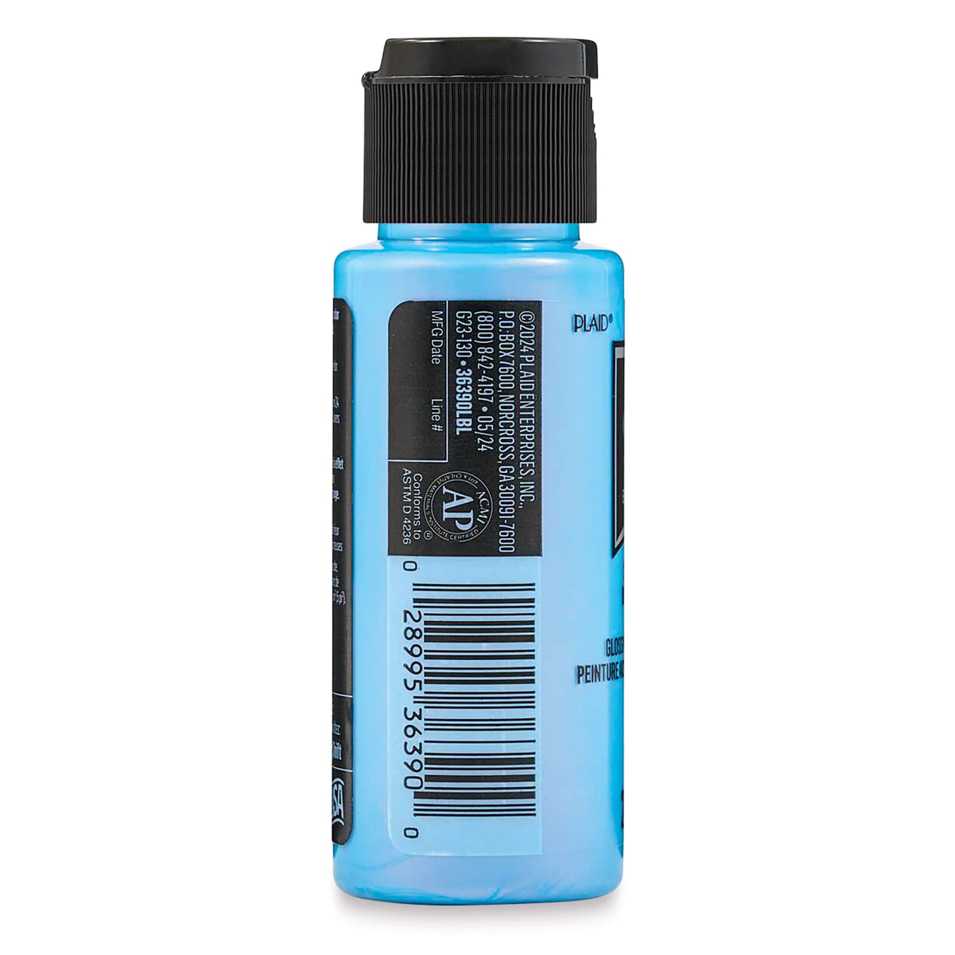FolkArt Colorshift Blacklight Acrylic Paint - Blue, back of a 2 oz bottle