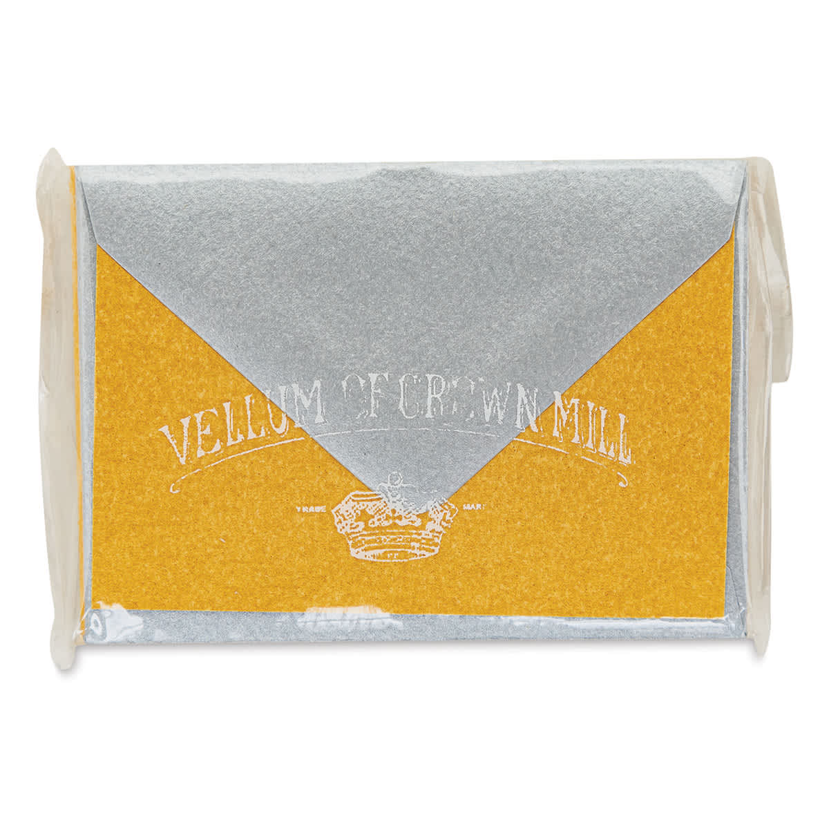 Original Crown Mill Flat Mini Cards and Envelopes - Gold and Silver, Pkg of 10 (in packaging)