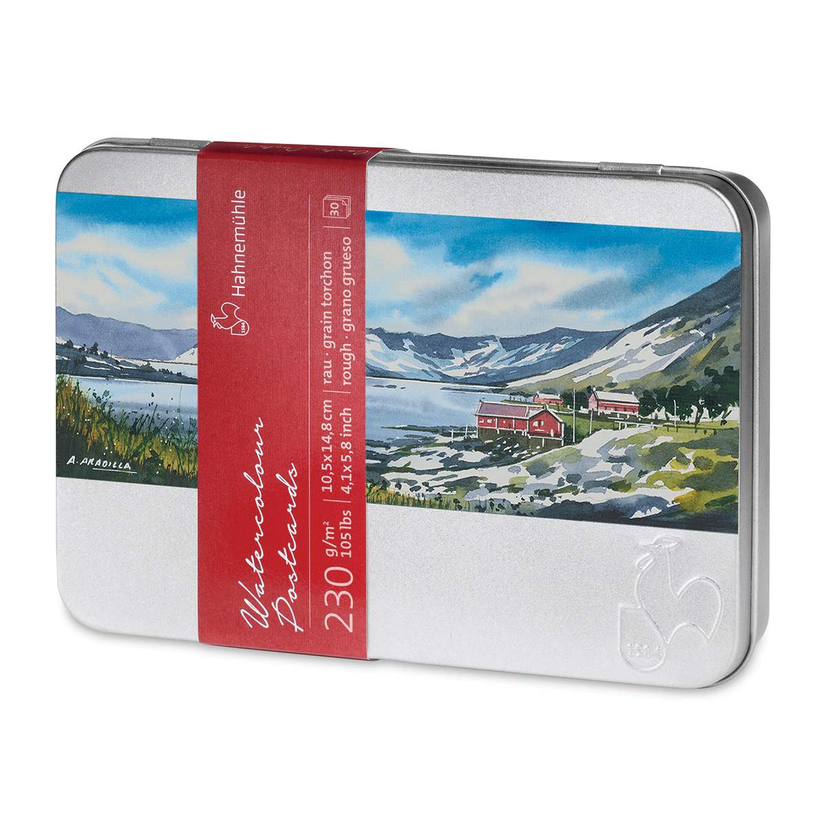 Hahnemühle Watercolor Postcards - Rough, Pkg of 30 (front of tin) Hahnemühle Watercolor Postcards - Rough, Pkg of 30 (front of tin)