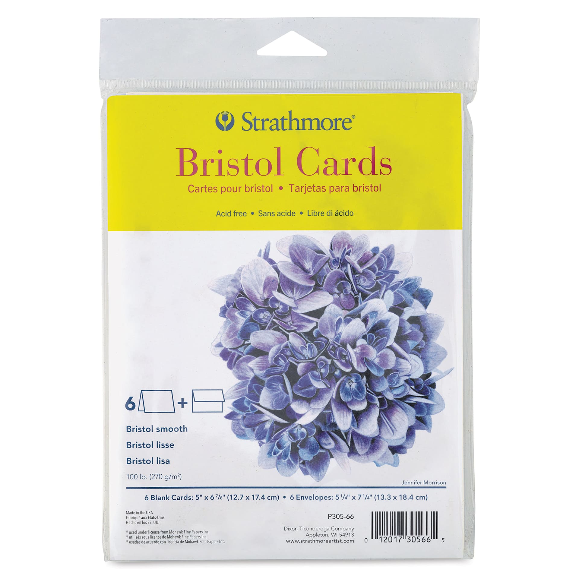 Strathmore 300 Series Bristol Cards and Envelopes - Full Size, front of the packaging Strathmore 300 Series Bristol Cards and Envelopes - Full Size, front of the packaging