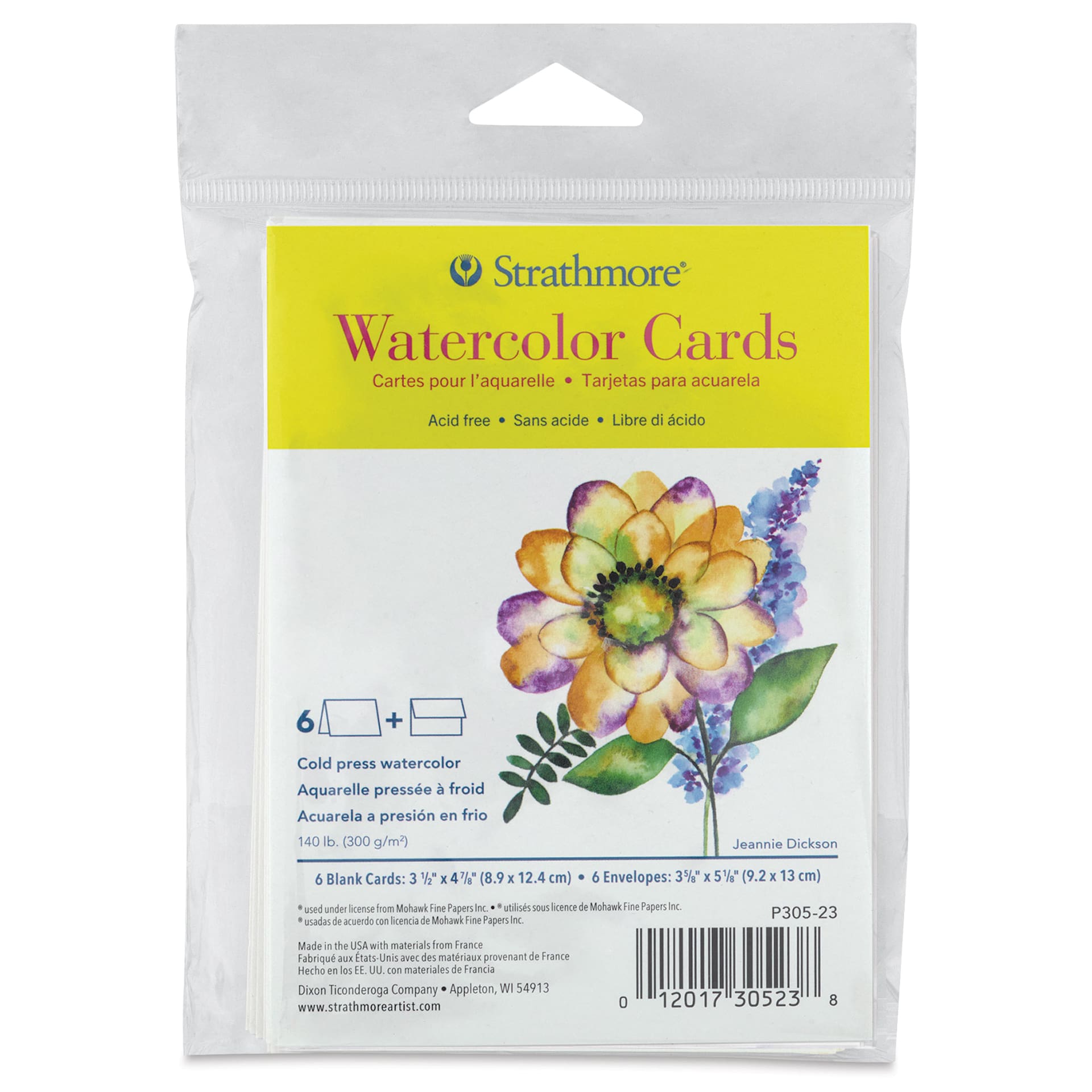 Strathmore 300 Series Watercolor Cards and Envelopes - Announcement Size, front of the packaging
Strathmore 300 Series Watercolor Cards and Envelopes - Announcement Size, front of the packaging