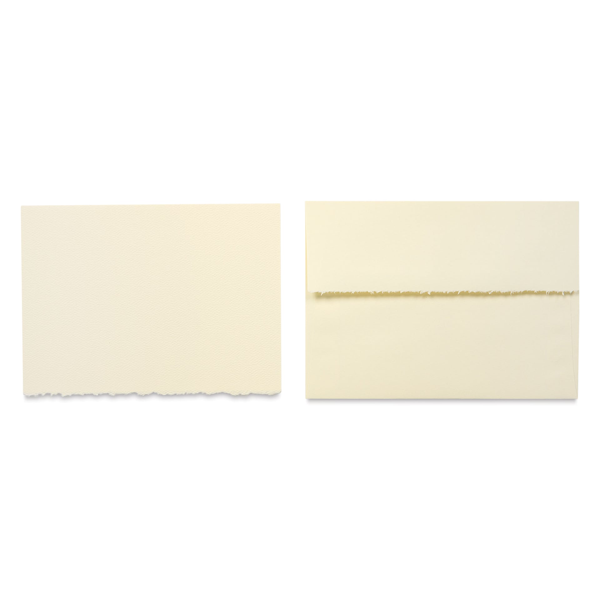 Announcement Size, Ivory with Deckle, Pkg of 6, card and envelope