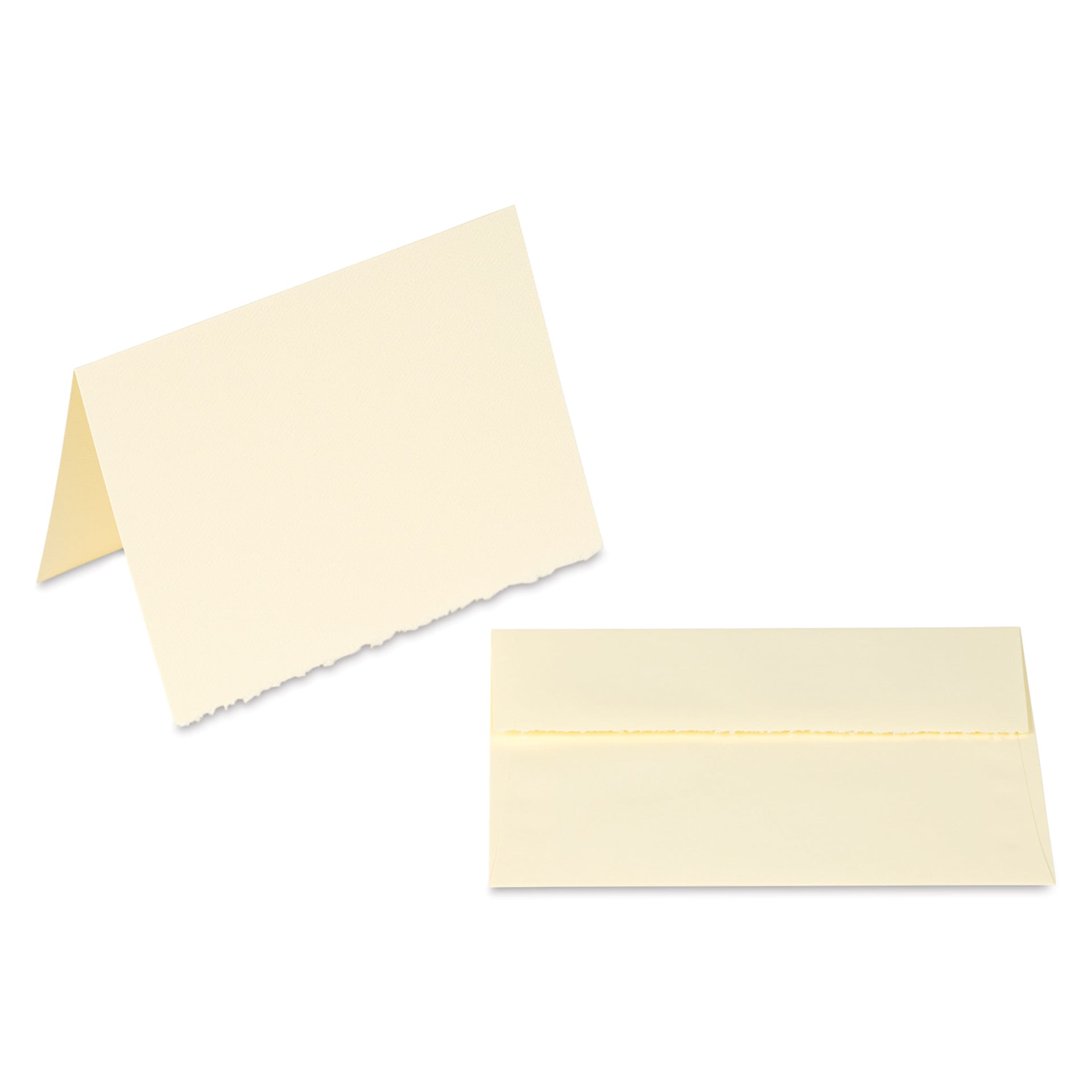 Announcement Size, Ivory with Deckle, Pkg of 6, single folded card and envelope Announcement Size, Ivory with Deckle, Pkg of 6, single folded card and envelope