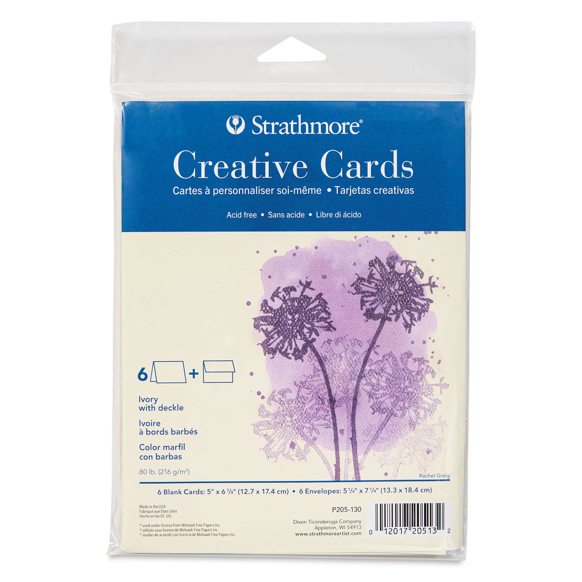 Announcement Size, Ivory with Deckle, front of the package of 6