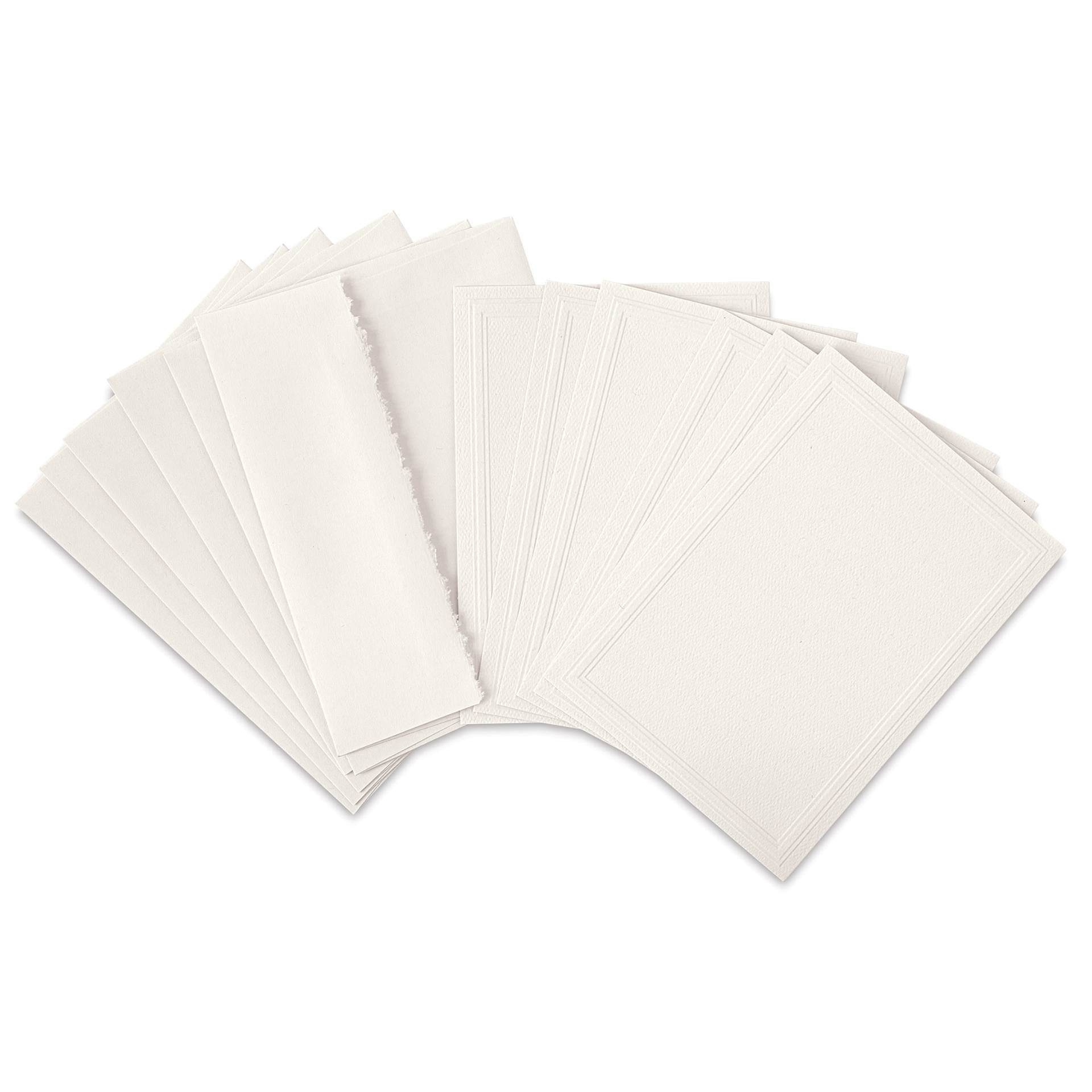 Strathmore Photo Mount Cards and Envelopes - Classic Emboss, Pkg of 6, contents fanned out