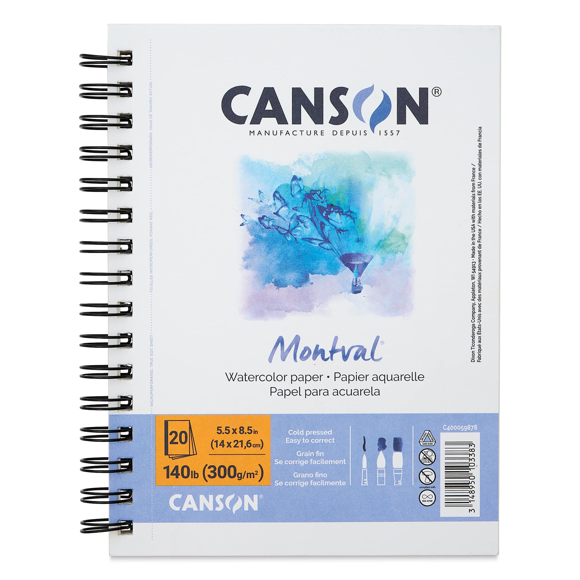 Canson Artist Series Watercolor Book - 8-1/2" x 5-1/2", 20 Sheets, cover