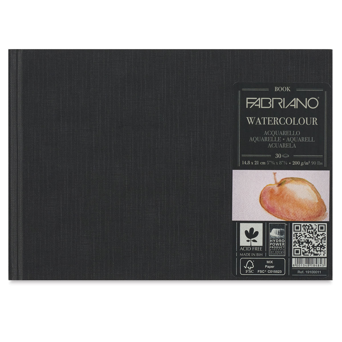 Fabriano Hardcover Watercolor Journals - Front cover of Journal with label
