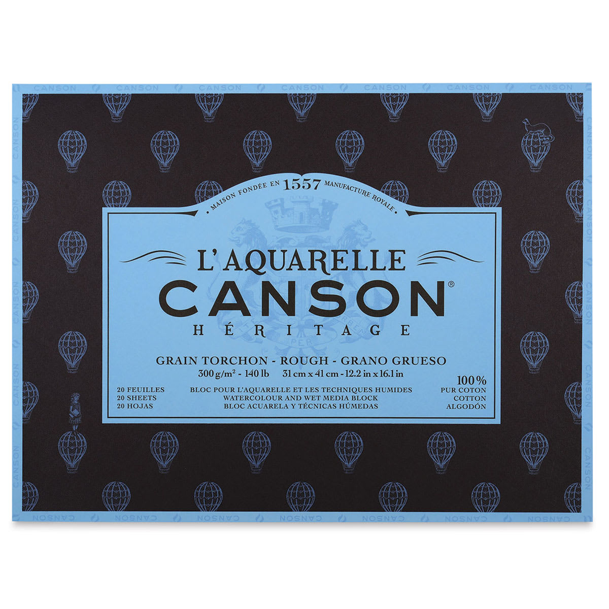 L’Aquarelle Canson Héritage Watercolor Paper - Block, Rough, 12" x 16"