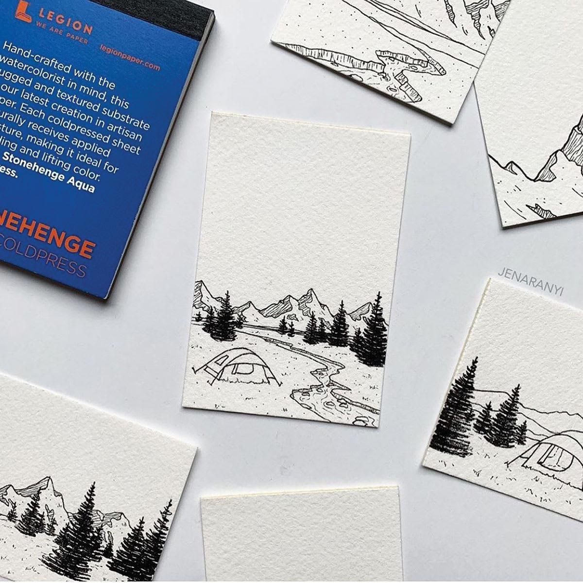 Legion Stonehenge Aqua Watercolor Blocks (Artwork of landscapes by Jen Aranyi)