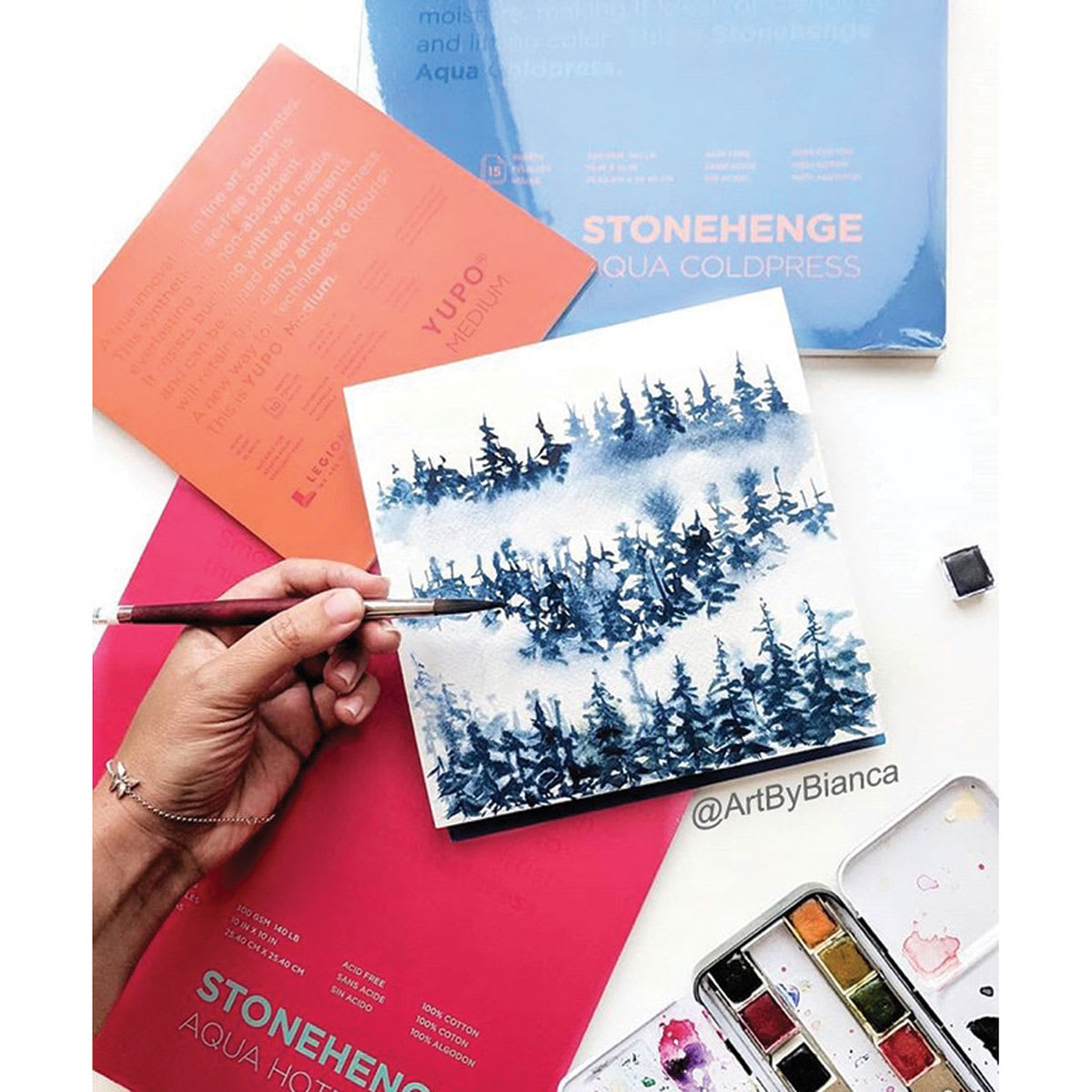 Legion Stonehenge Aqua Watercolor Blocks (Artwork of trees by Bianca Rosen) Legion Stonehenge Aqua Watercolor Blocks (Artwork of trees by Bianca Rosen)