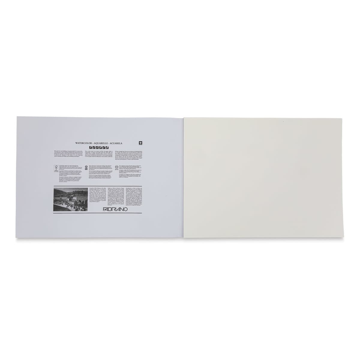 Fabriano 1264 Watercolor Pad, 18" x 24", Glue Bound, 30 Sheets, Landscape, Open Fabriano 1264 Watercolor Pad, 18" x 24", Glue Bound, 30 Sheets, Landscape, Open