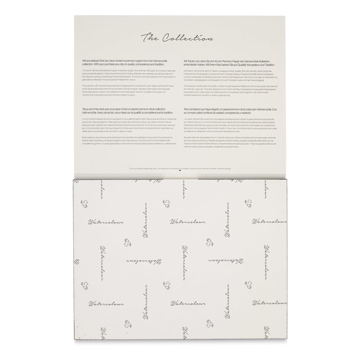 Hahnemühle The Collection Watercolor Block - Cold Press, 9" x 12", 140 lb, 10 Sheets cover sheet on block