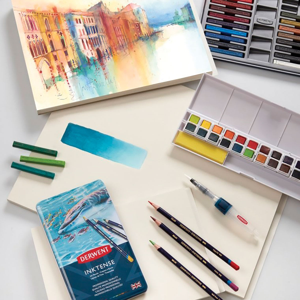 Derwent Inktense Paper Pad With Assorted Derwent Mediums Derwent Inktense Paper Pad With Assorted Derwent Mediums