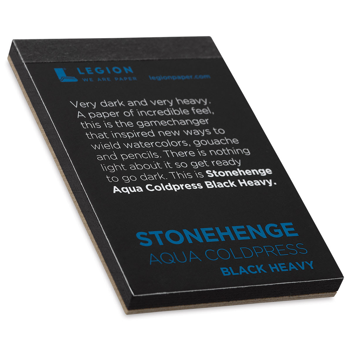Legion Stonehenge Aqua Black Heavy Watercolor Mini Pad - 2-1/2" x 3-3/4", 5 sheets (side view)