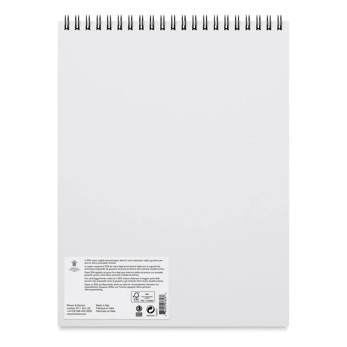 Winsor & Newton Watercolor Pad - 11" x 14", Wirebound (back cover)