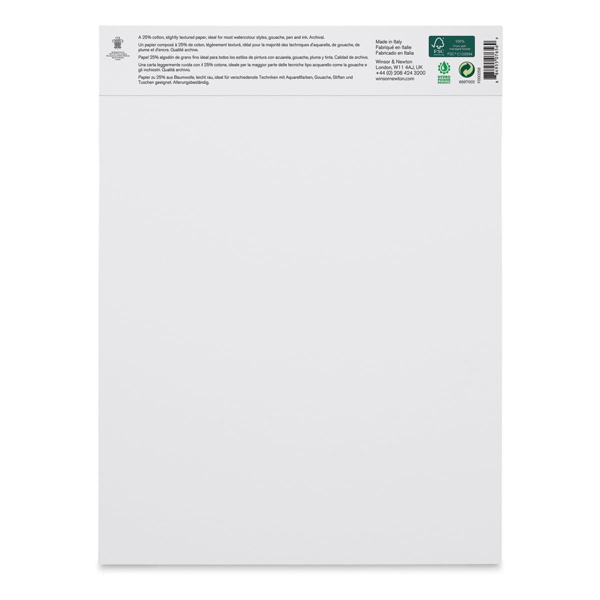 Winsor & Newton Watercolor Pad - 9" x 12", Gluebound (back cover)