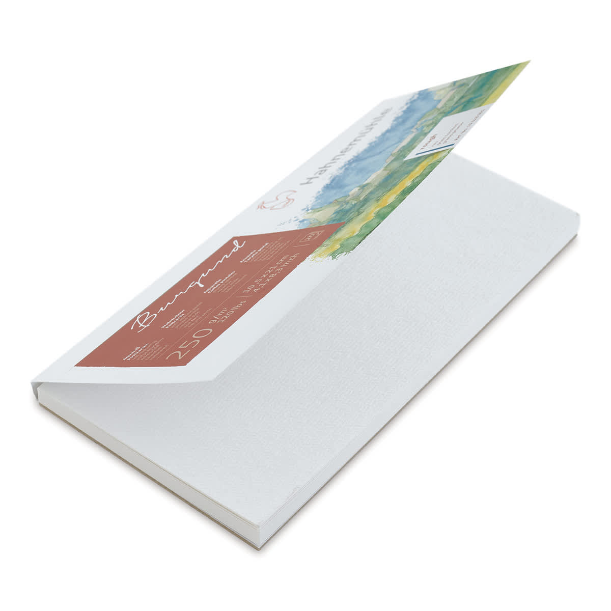 Hahnemühle Burgund Watercolor Postcard Pad - 4.1" x 8.3", 20 Cards (cover lifted to show paper) Hahnemühle Burgund Watercolor Postcard Pad - 4.1" x 8.3", 20 Cards (cover lifted to show paper)