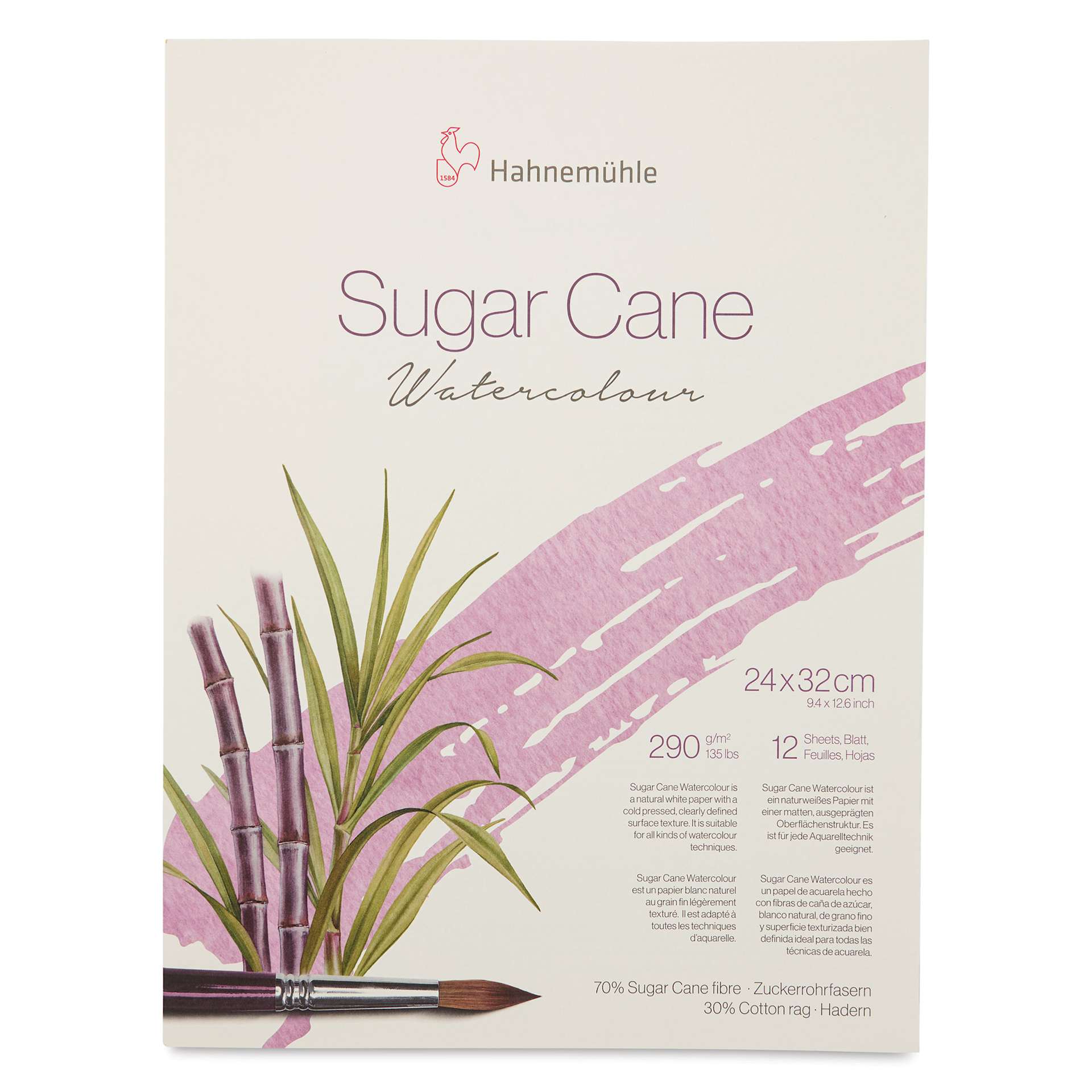 Hahnemühle Sugar Cane Watercolor Block - 9.4" x 12.6", front cover