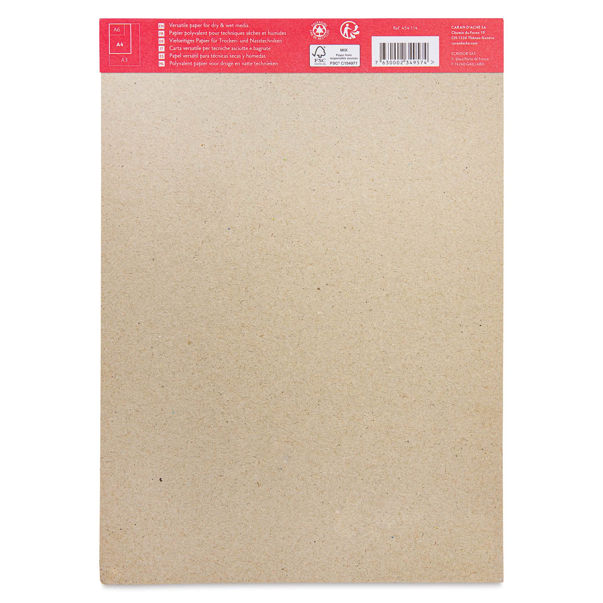 Caran d'Ache Mixed Media Pad - 8-1/4" x 11-3/4", back cover