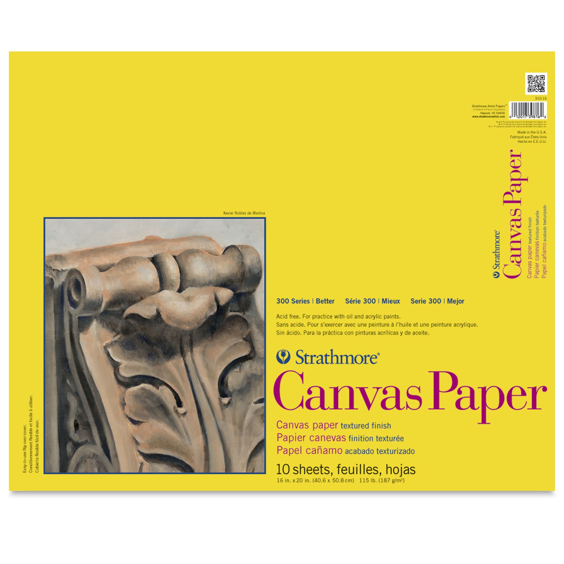 Strathmore 300 Series Canvas Paper Pad - 16" x 20", 10 Sheets