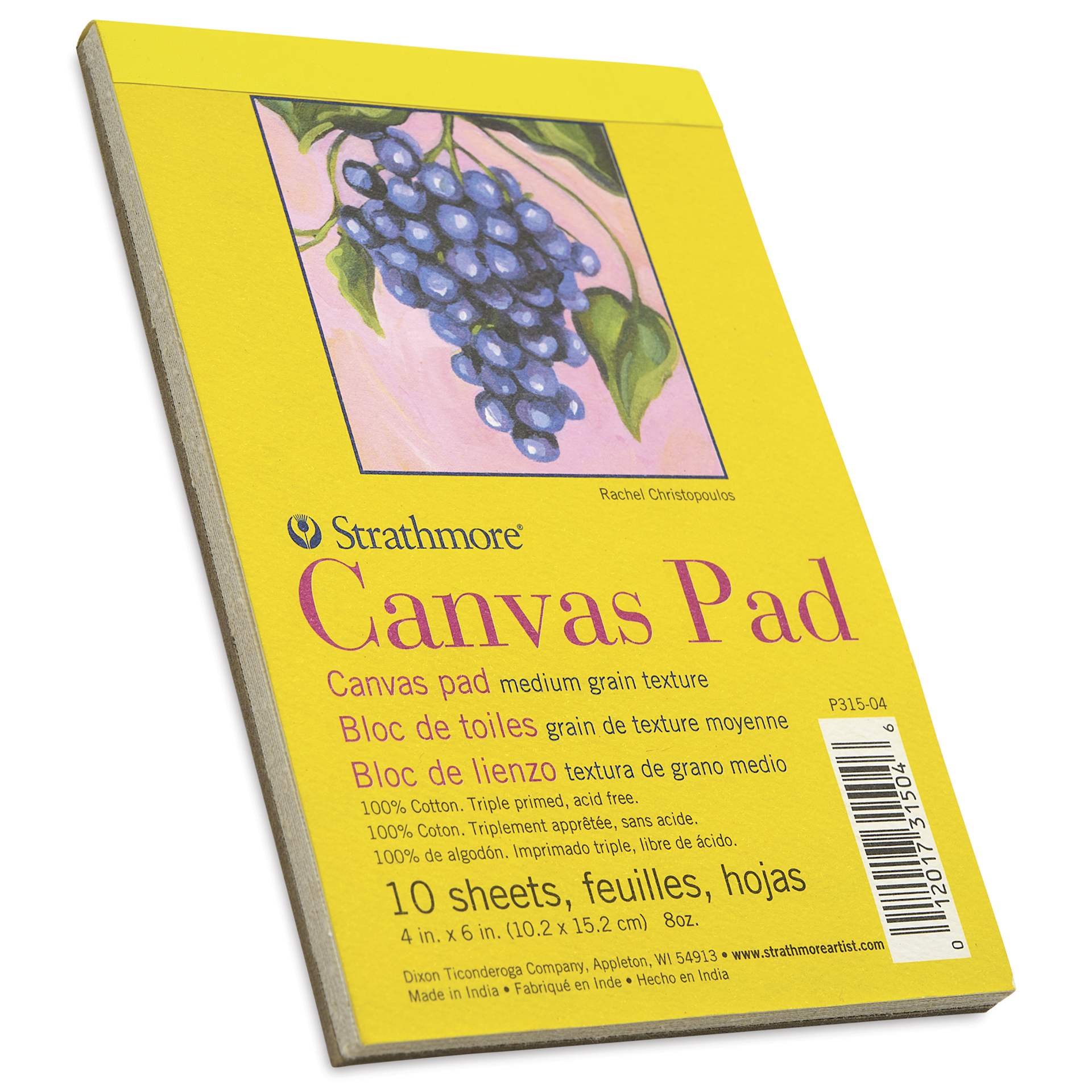 Strathmore 300 Series Cotton Canvas Pad - 4" x 6", 10 Sheets, side