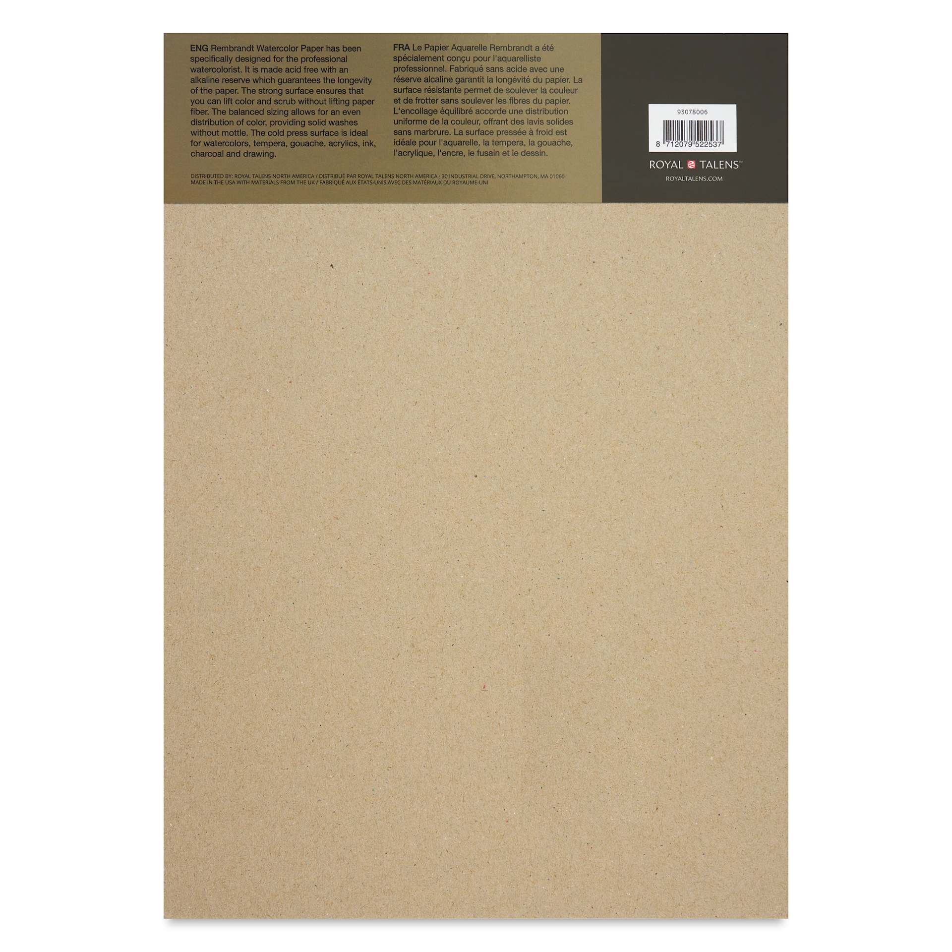 Rembrandt Watercolor Pad - 10" x 14", back cover Rembrandt Watercolor Pad - 10" x 14", back cover