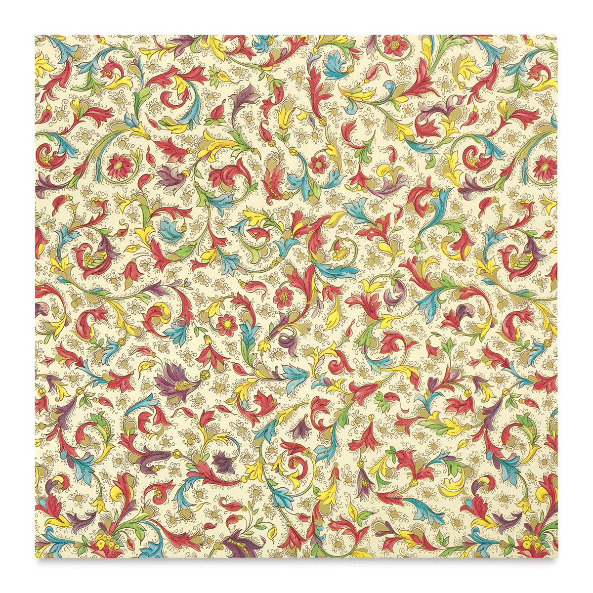Black Ink Florentine Print Decorative Paper - Roman, 12" x 12"