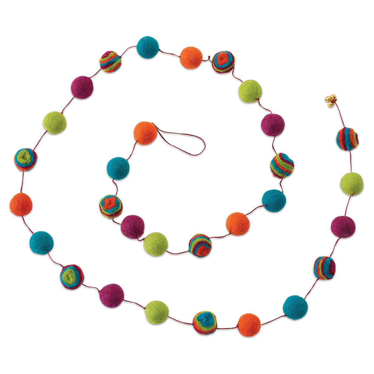 Giftsland Felt Pom Pom Garlands - Garland of large Multi-Color Pom Poms