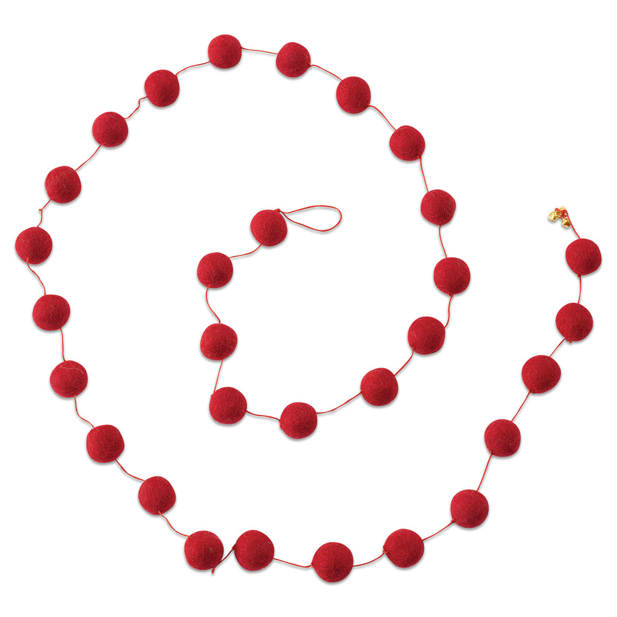Giftsland Felt Pom Pom Garlands - Garland of large Red Pom Poms