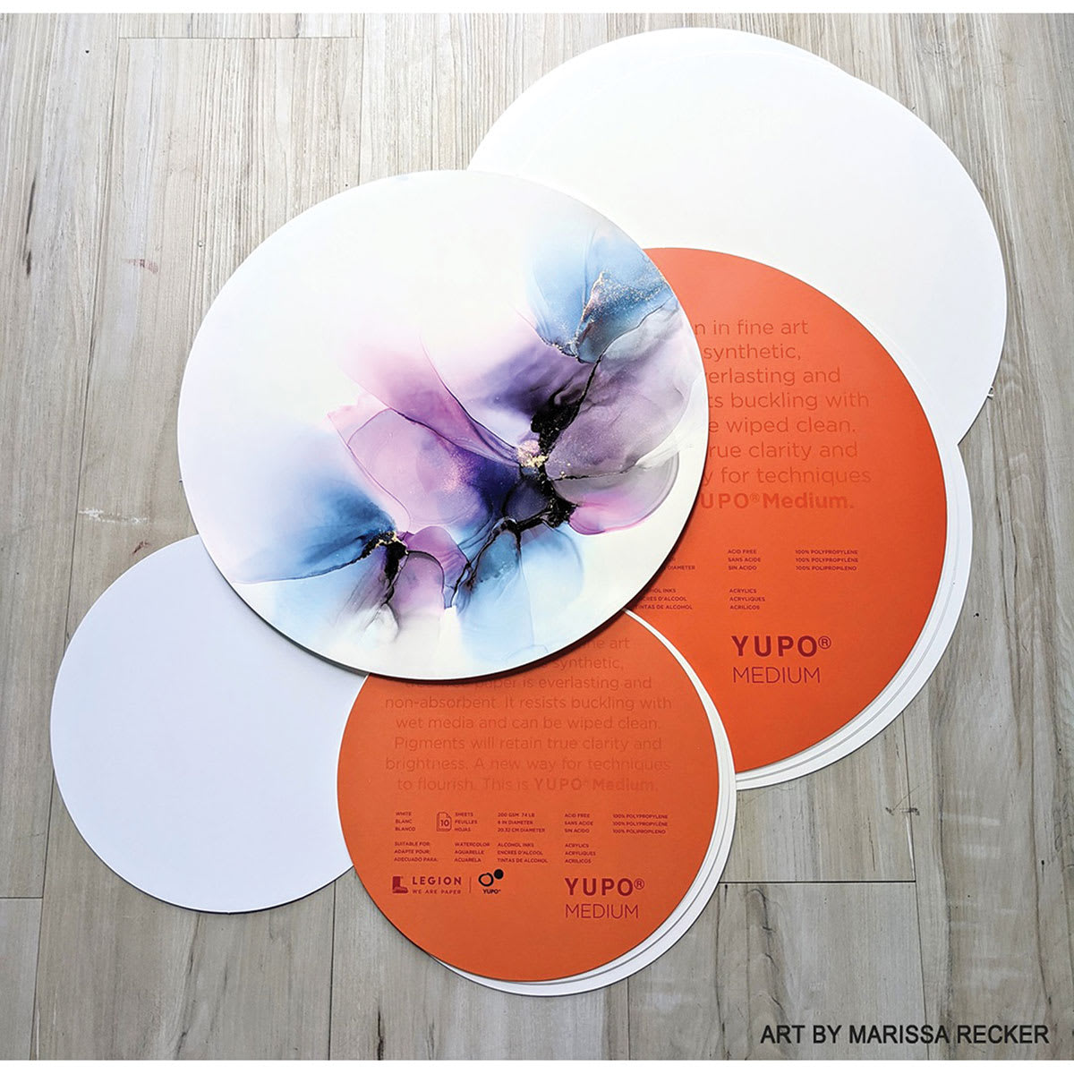 Legion Yupo Round Watercolor Paper - Abstract artwork by Marissa Recker