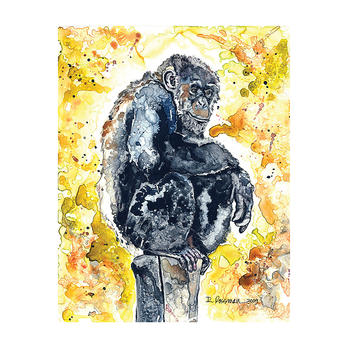 Legion Yupo Watercolor Paper - Painting of Gorilla Legion Yupo Watercolor Paper - Painting of Gorilla
