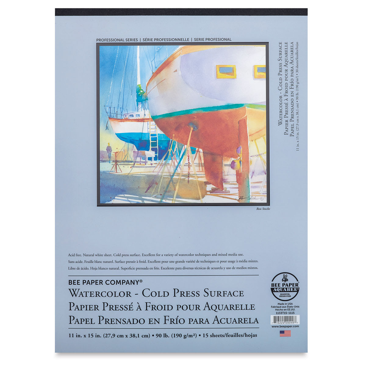 Bee Paper Aquabee Watercolor Pad - 11" x 15", 90 lb, 15 Sheets