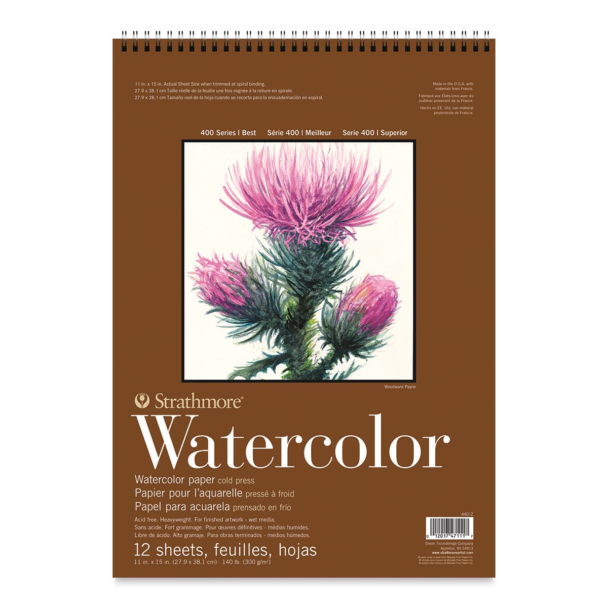 Strathmore 400 Series Watercolor Paper Pad - 11'' x 15'', Wire Bound, 12 Sheets Strathmore 400 Series Watercolor Paper Pad - 11'' x 15'', Wire Bound, 12 Sheets