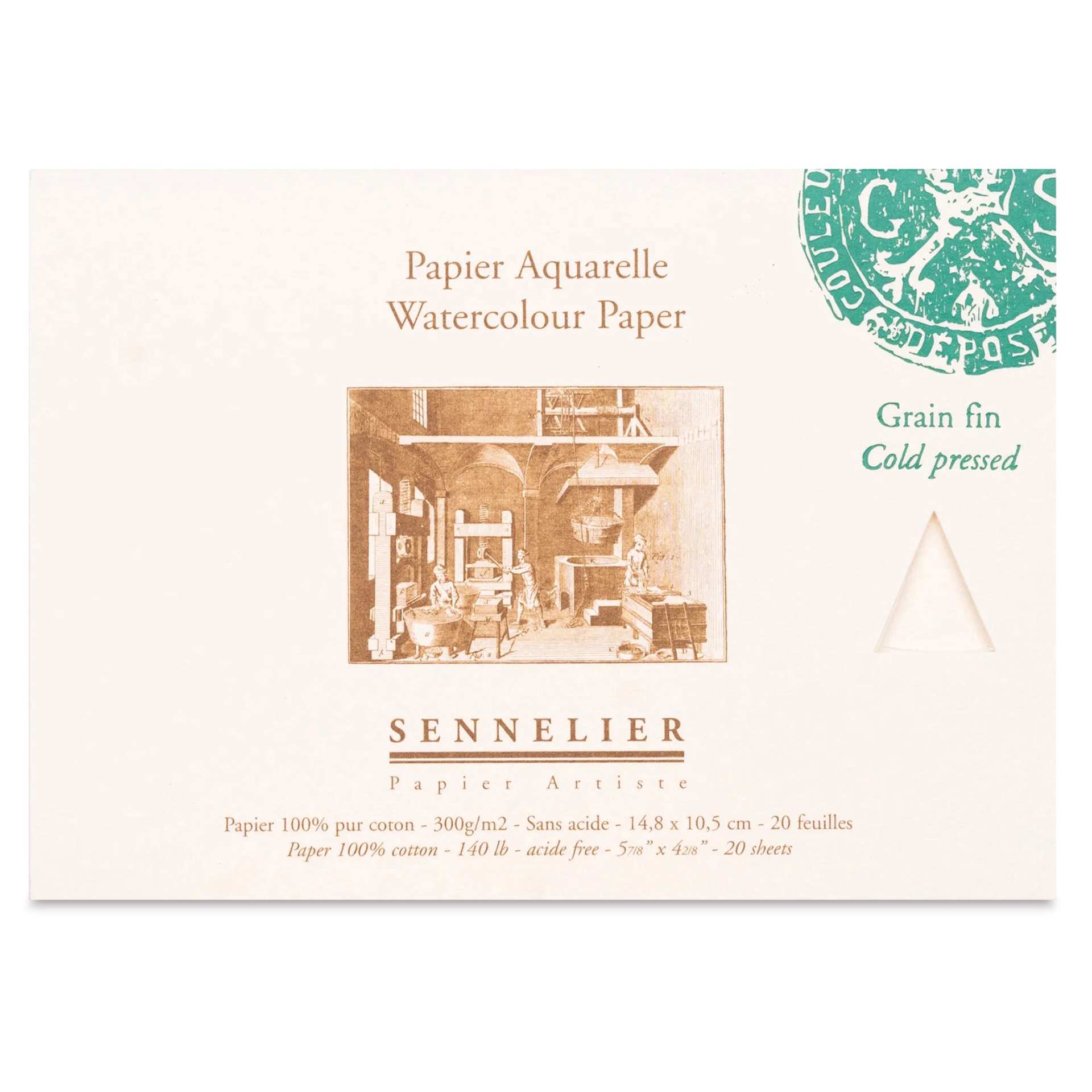 Sennelier Watercolor Block, 20 Sheets, Cold-Press, 5.7 in x 4.25 in
