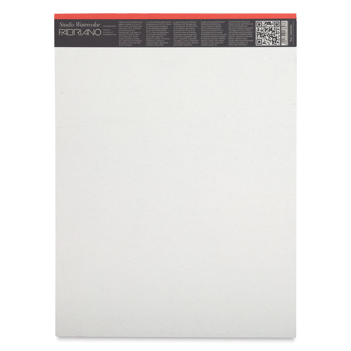 Fabriano Studio Watercolor Pad - 9'' x 12'', 300 gsm, Hot Press, 50 Sheets (back cover)