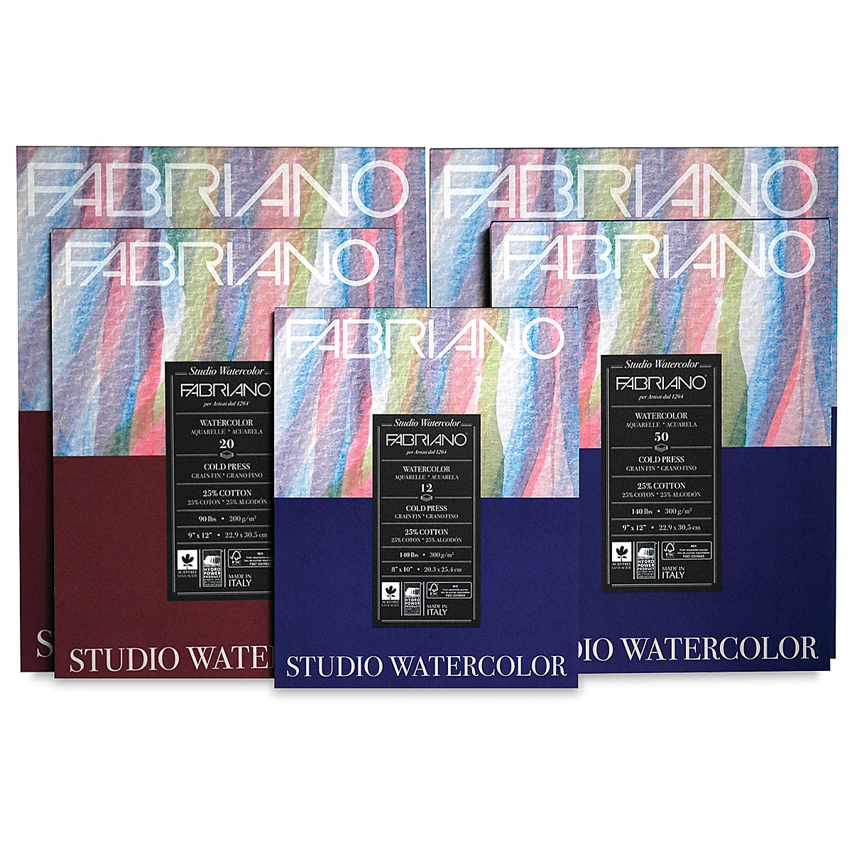Fabriano Studio Watercolor Pads - Assorted Sizes 