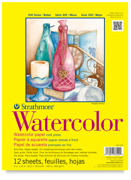 Strathmore 300 Series Watercolor Pad - 12 sheets, 9" x 12" Strathmore 300 Series Watercolor Pad - 12 sheets, 9" x 12"