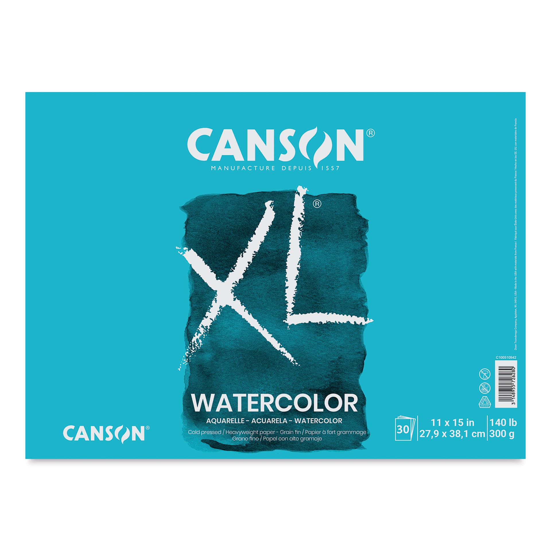 Canson XL Watercolor Pad - 11" x 15", Euro Fold, 30 Sheets Canson XL Watercolor Pad - 11" x 15", Euro Fold, 30 Sheets